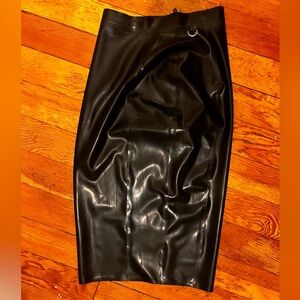 Black Latex Pencil Skirt